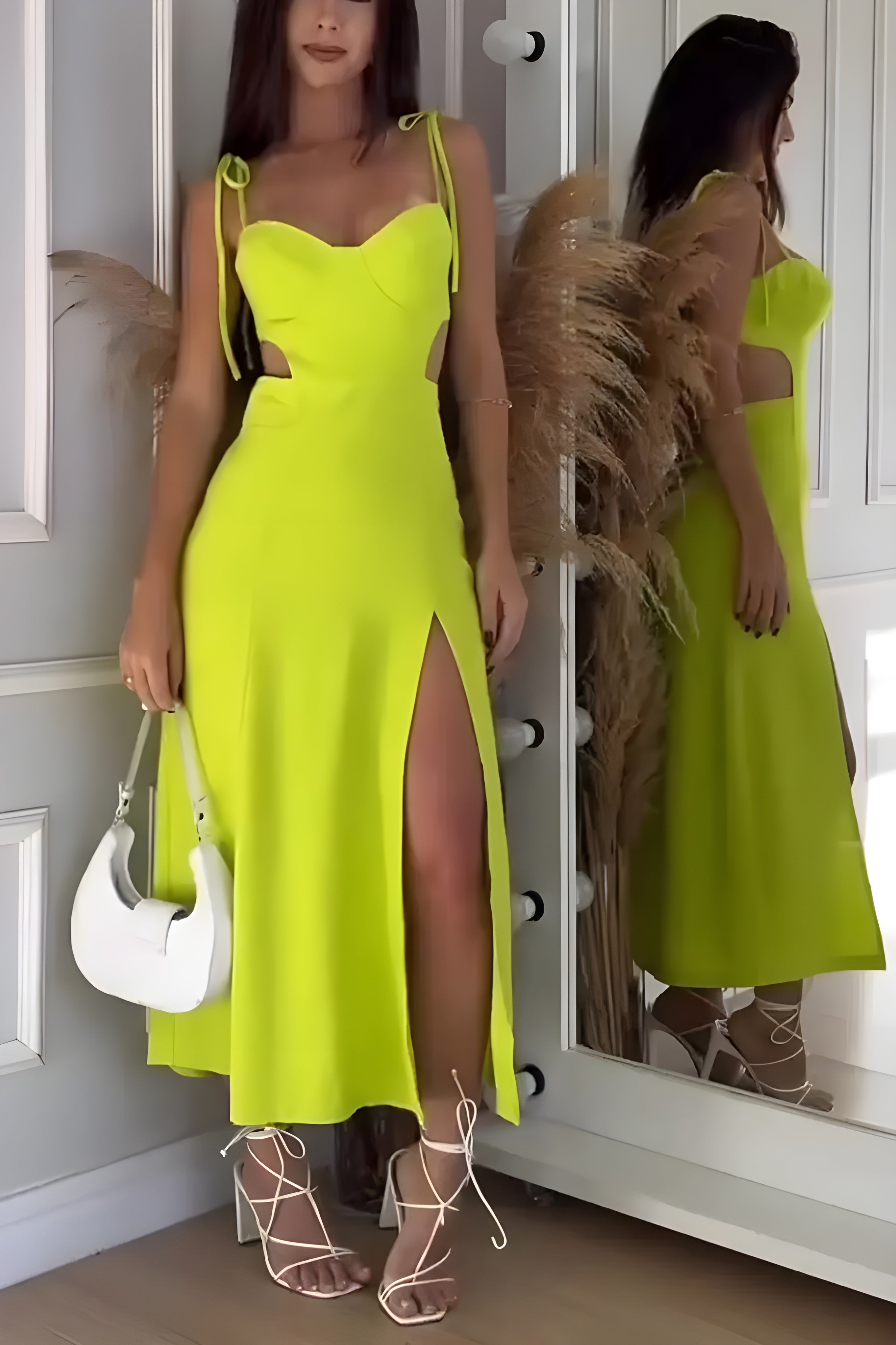 Scarlet Cut-Out Midi Dress – Bold & Elegant