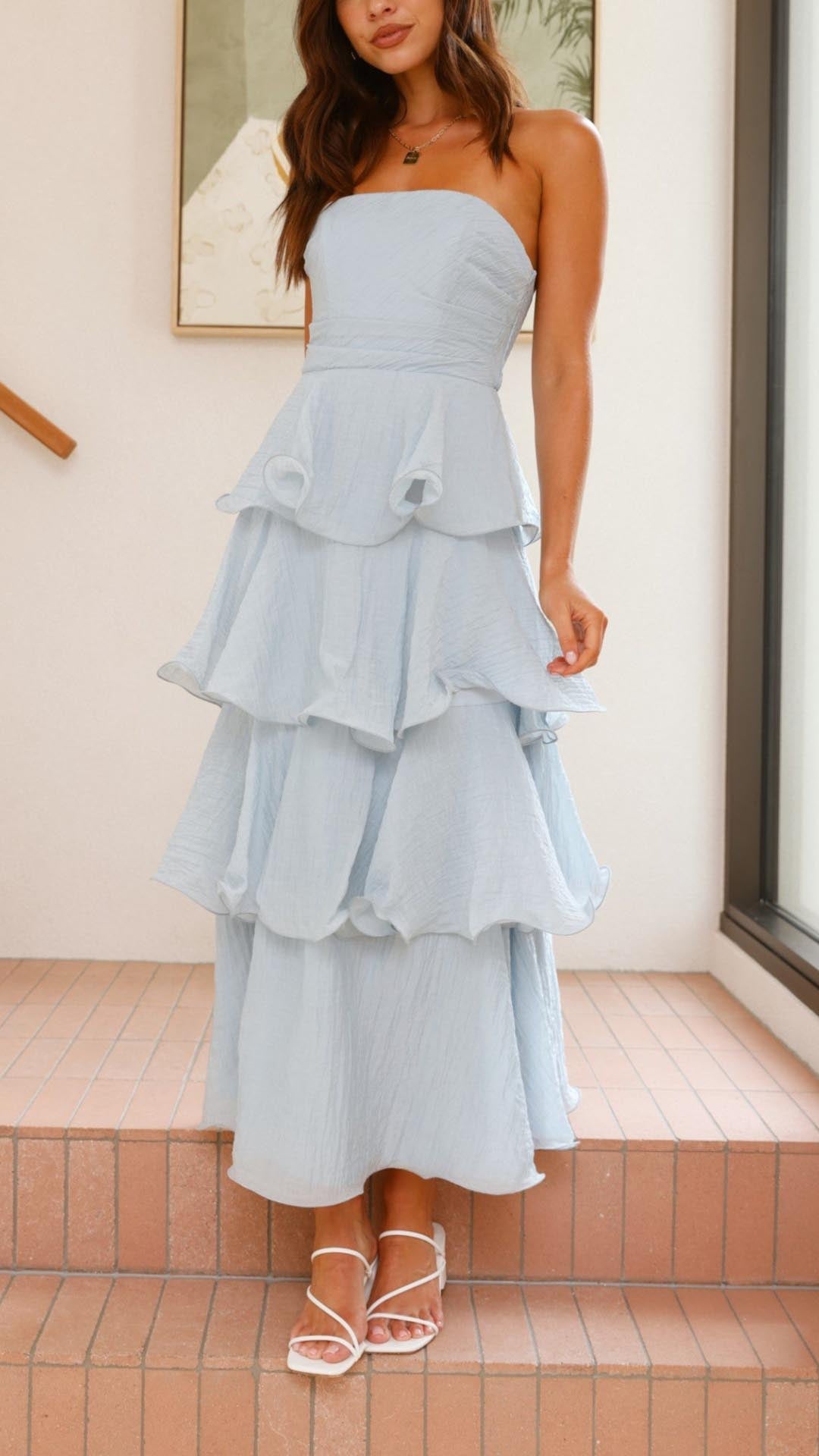 Kate | Tiered Ruffle Midi Dress