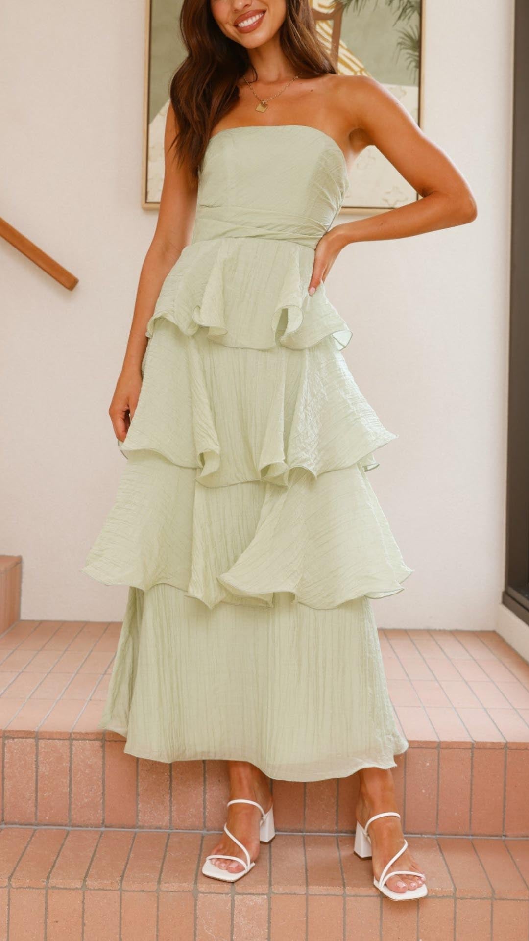 Kate | Tiered Ruffle Midi Dress